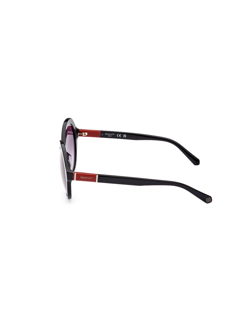 GANT Women's UV Protection Round Shape Acetate Sunglasses GA809401B55 - Lens Size: 55 Mm - Shiny Black - Image 4